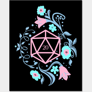 Glowing Pastel D20 Dice Magical Plants Posters and Art